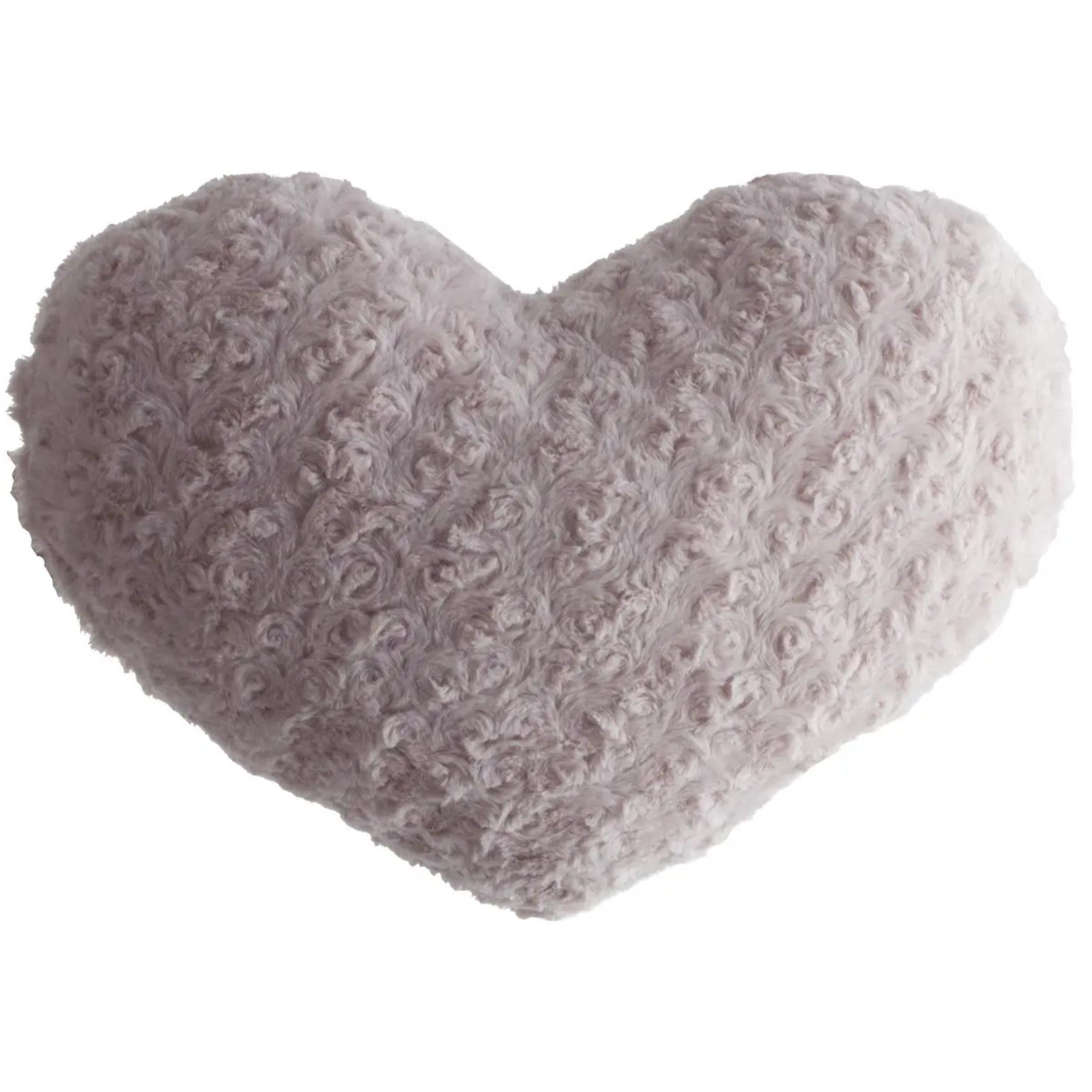Coussin coeur bouclette rose 28x36cm