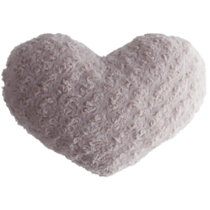 Coussin coeur bouclette rose 28x36cm