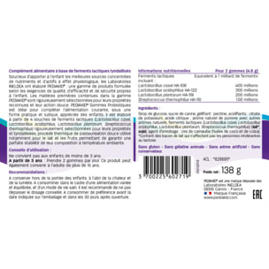 PEDIAKID - Gommes P'tit Biotic - Formule Naturelle au Délicieux Arôme de Pomme - Contribue à Enrichir la Flore Intestinale - Soutient les Défenses de l'Organisme - Lot de 2 piluliers
