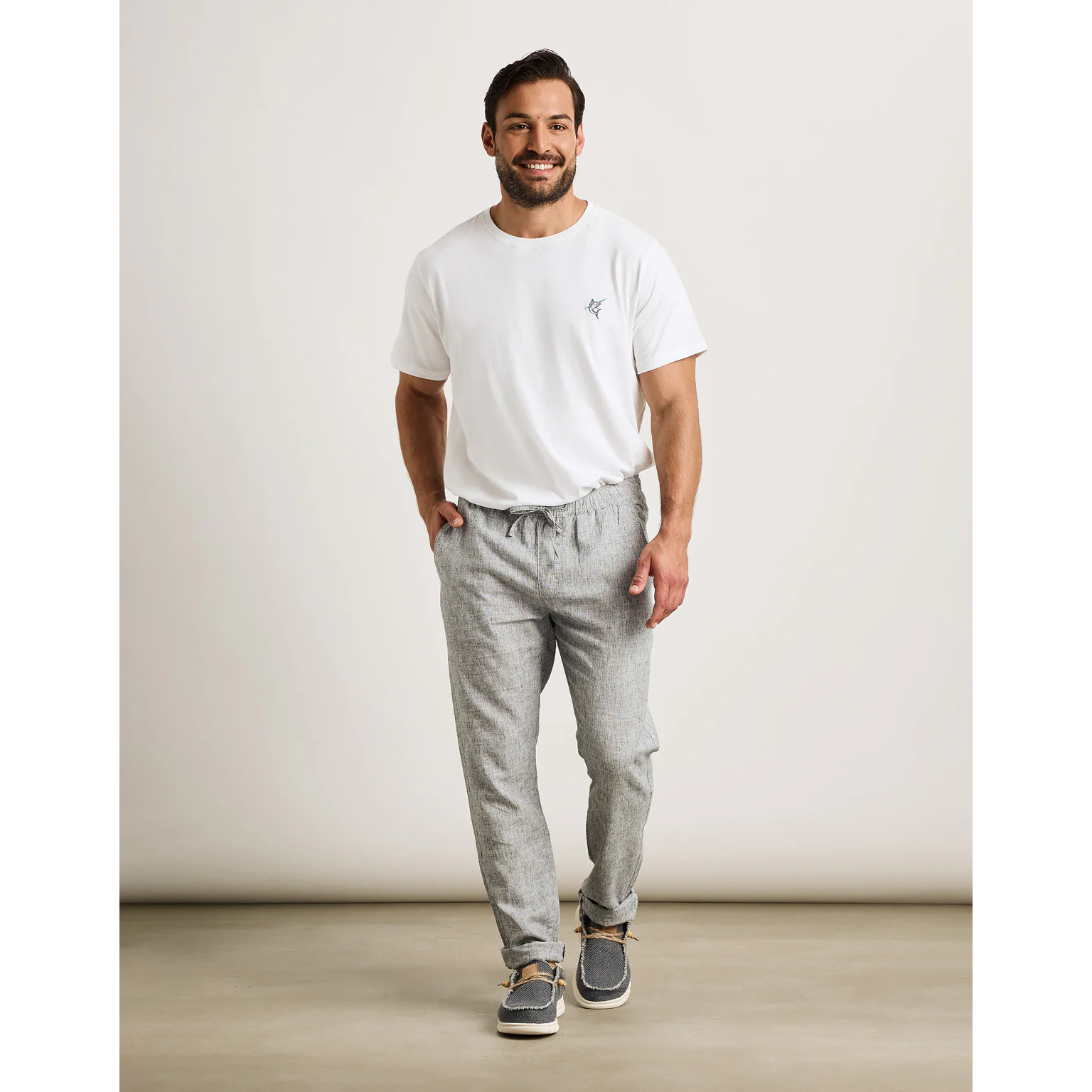 Pantalón Largo Azul Lino - Daniel