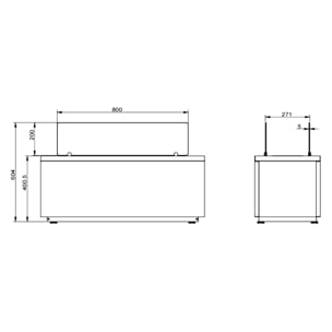 Caravaggio - Camino a bioetanolo da terra per interno ed esterno 100x40xH40 cm, colore bianco