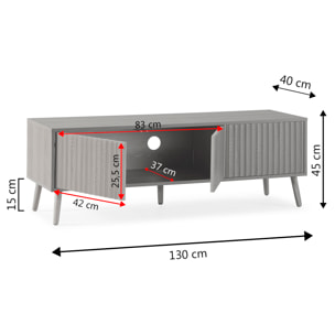 Mueble tv Lluvia 3 puertas color roble, 130 cm largo