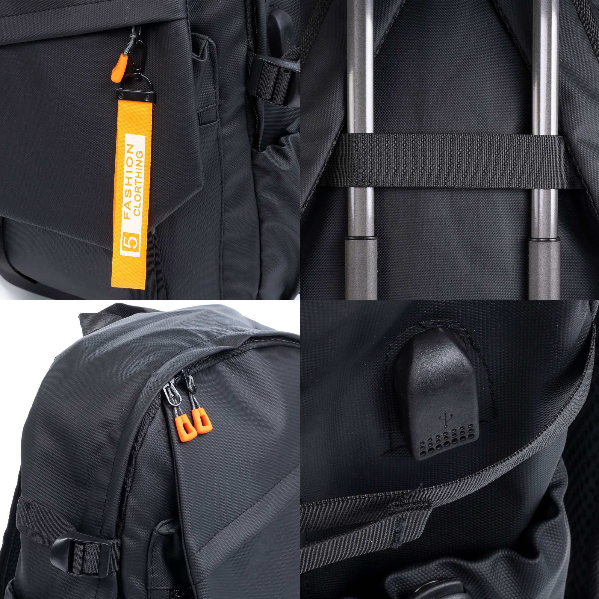 Mochila multi compartimento, porta Laptop 15.6". Capa impermeable. Adaptable a Trolley. Toma USB externa.