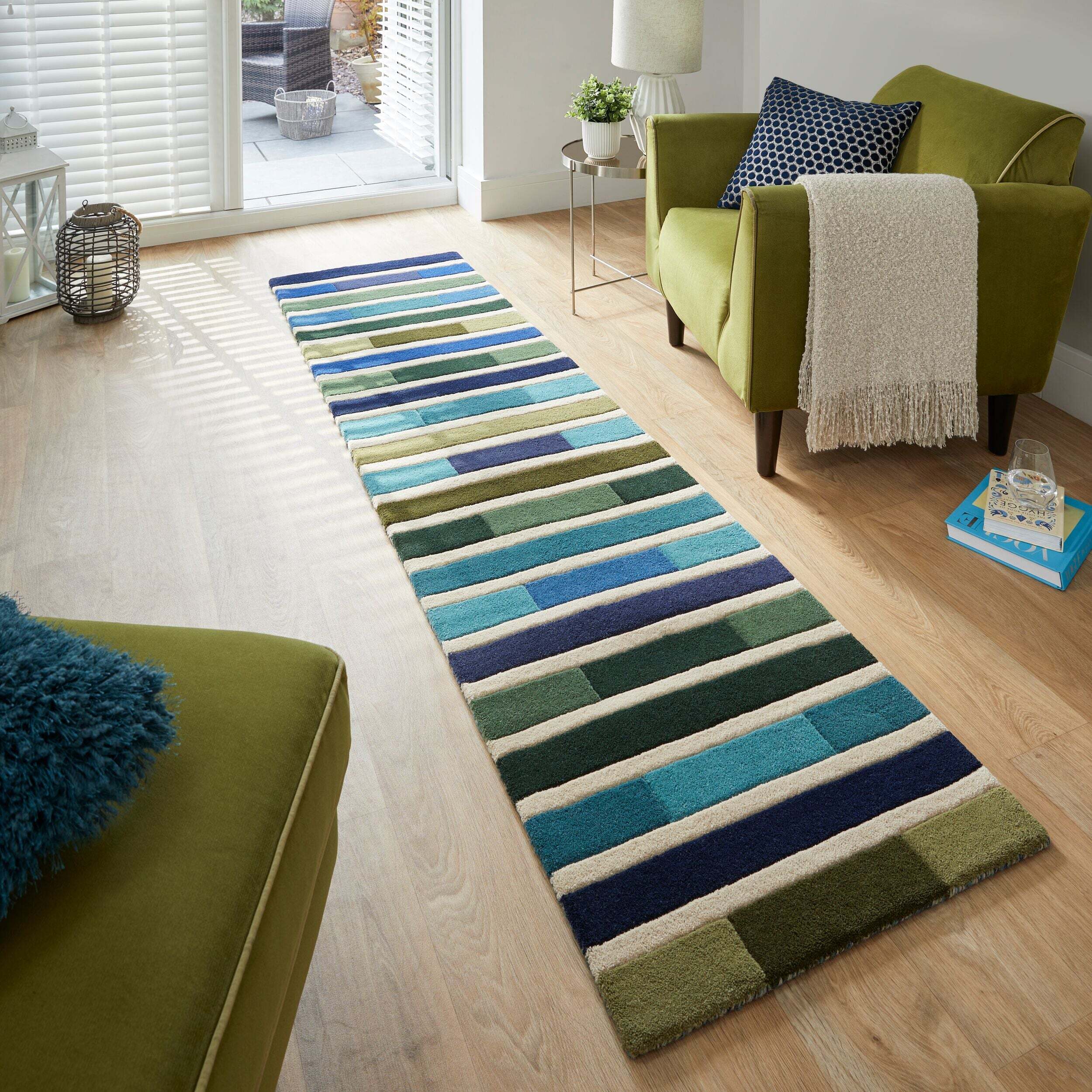Tapis en laine de couloir PIANO Vert
