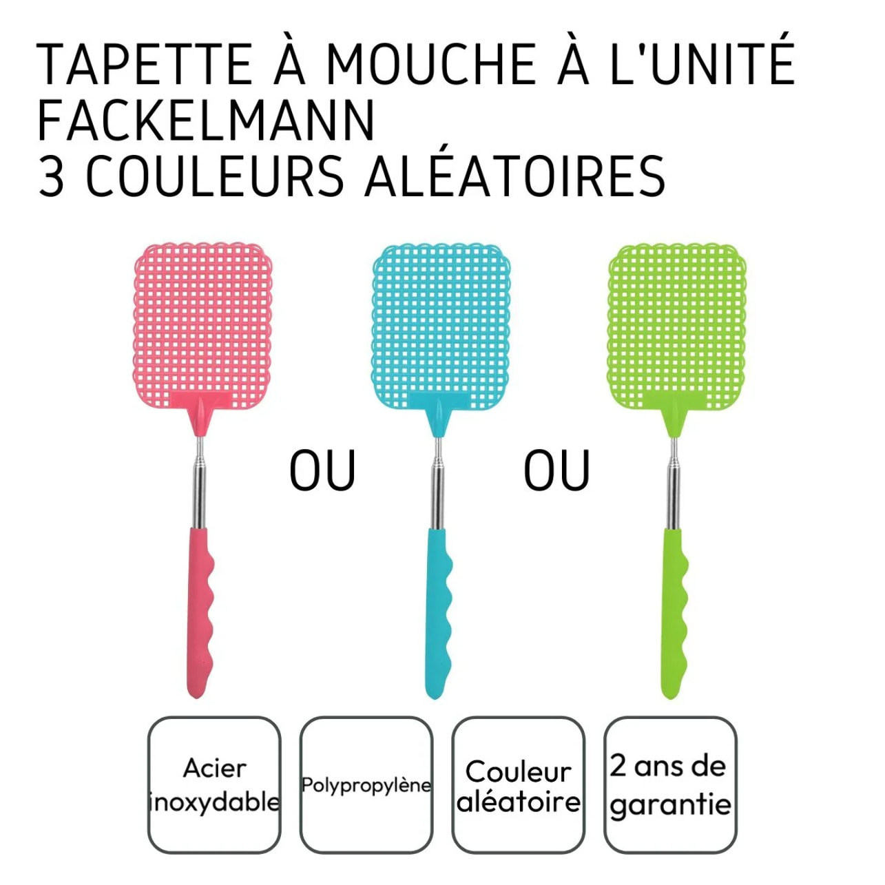 Tapette à mouche avec manche télescopique Fackelmann Tecno