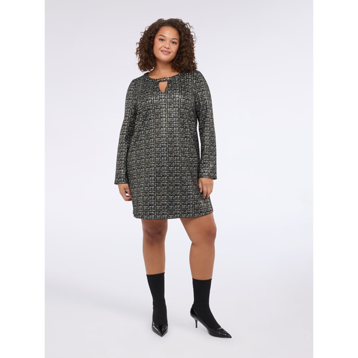 Fiorella Rubino - Vestido corto línea A - Negro