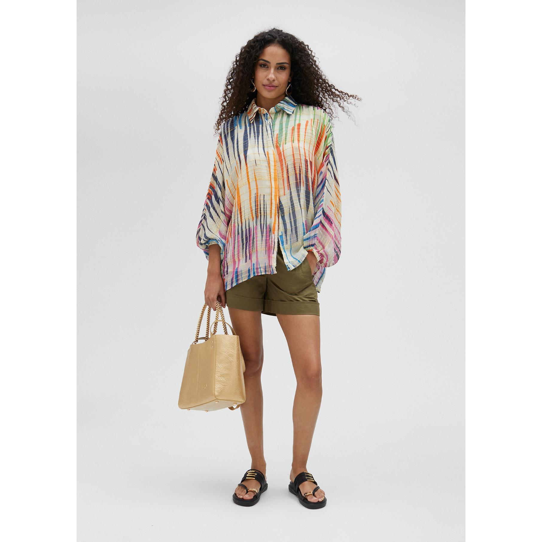 Camicia a righe multicolori