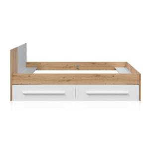 Cama Dess Blanco Artik (Blanco Mate) - Roble Nodi
