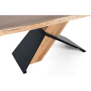 Mesas de Comedor de Madera Maciza de Acacia 200 Cm Estilo Industrial Contemporáneo