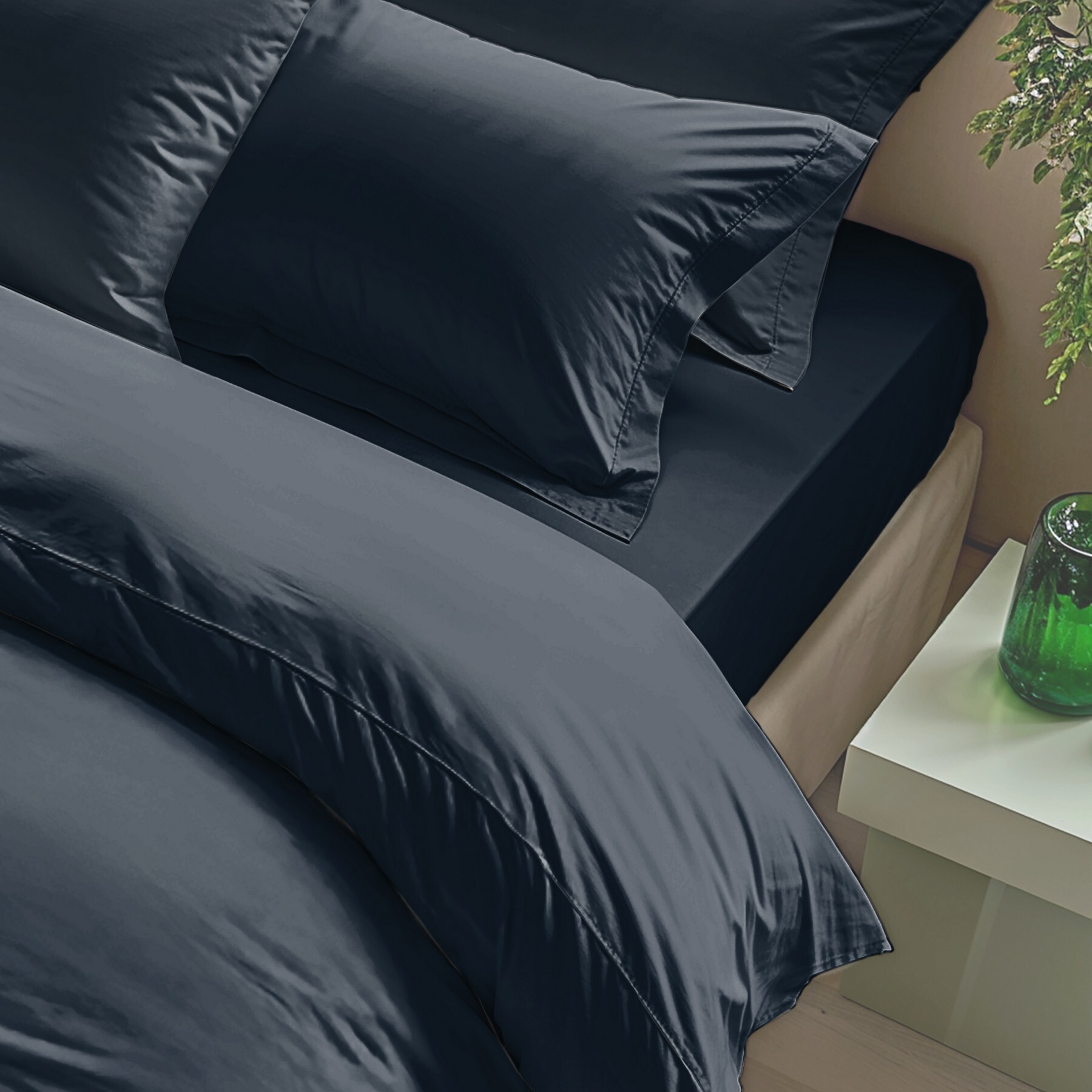 Drap de dessous uni marin