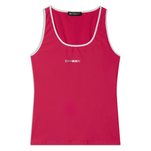 Canotta Slim in Tessuto tecnico con bordature a contrasto