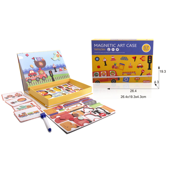 PUZLE MAGNETICO DE 57 PIEZAS - VEHICULOS