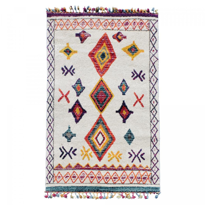 tapis salon 160x230 BOUBOU milticolore, tapis berbère doux et confortable