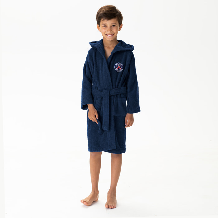 Peignoir à capuche pour enfant 100% coton, PSG TRICOLORE