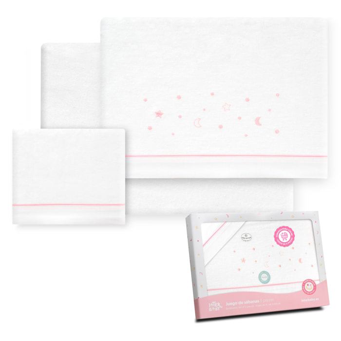 Juego de Sábanas de Coche Franela Estrellas Luna