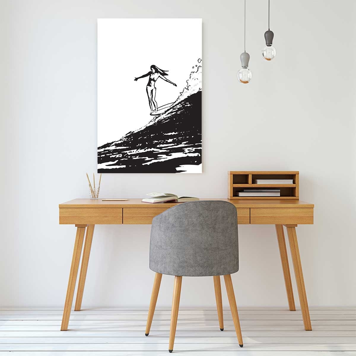 Tableau surfeuse longboard Tableau plexiglas