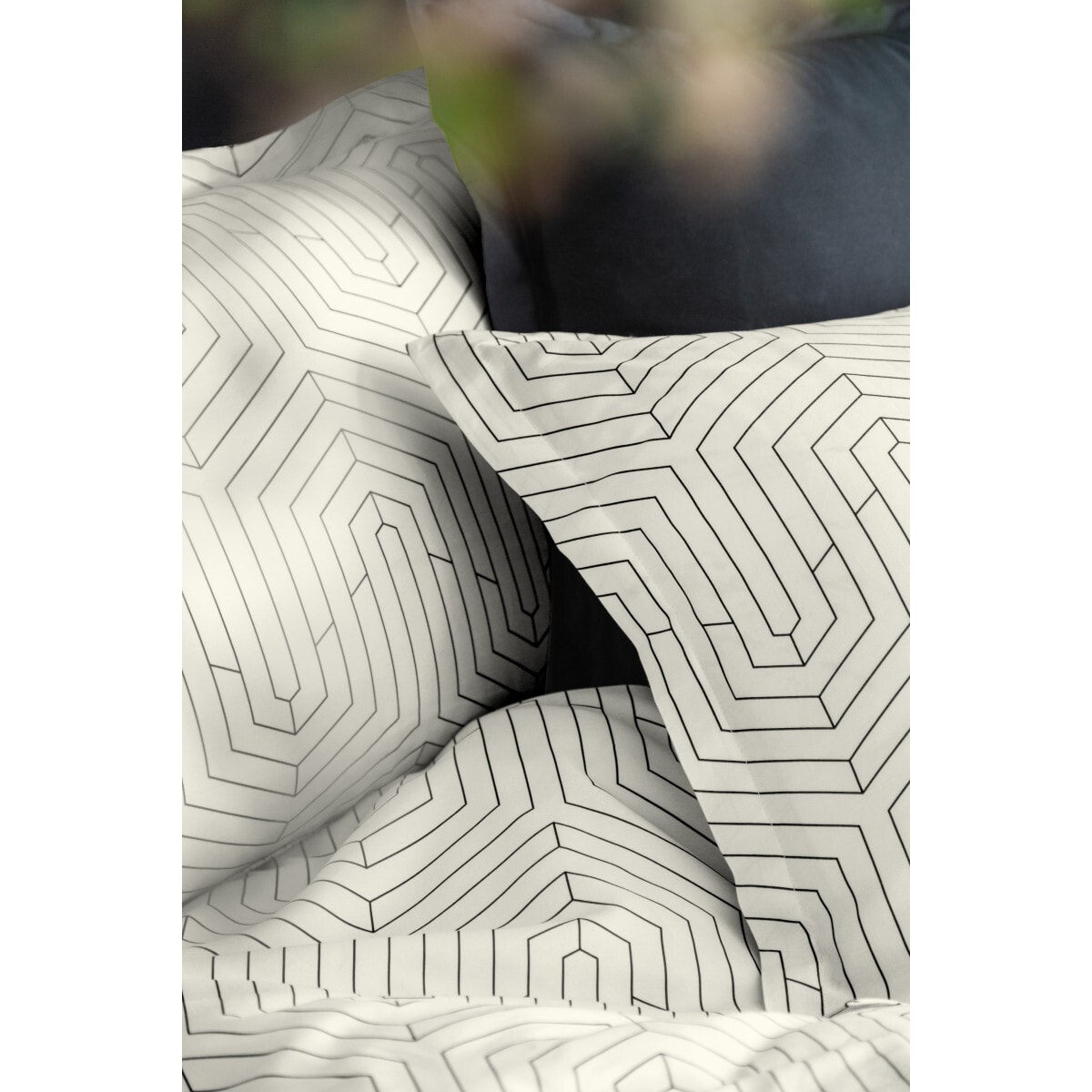 Parure housse de couette 240x220 cm et 2 taies d'oreiller 63x63cm satin de coton imprimé