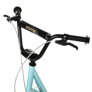 Patinete para Niños +5 Años, Patinete Infantil de 2 Ruedas, con Manillar Ajustable en Altura, 2 Neumáticos de Caucho Inflable, Doble Freno, Carga 100 kg, 139x58x90-96 cm, Azul Claro