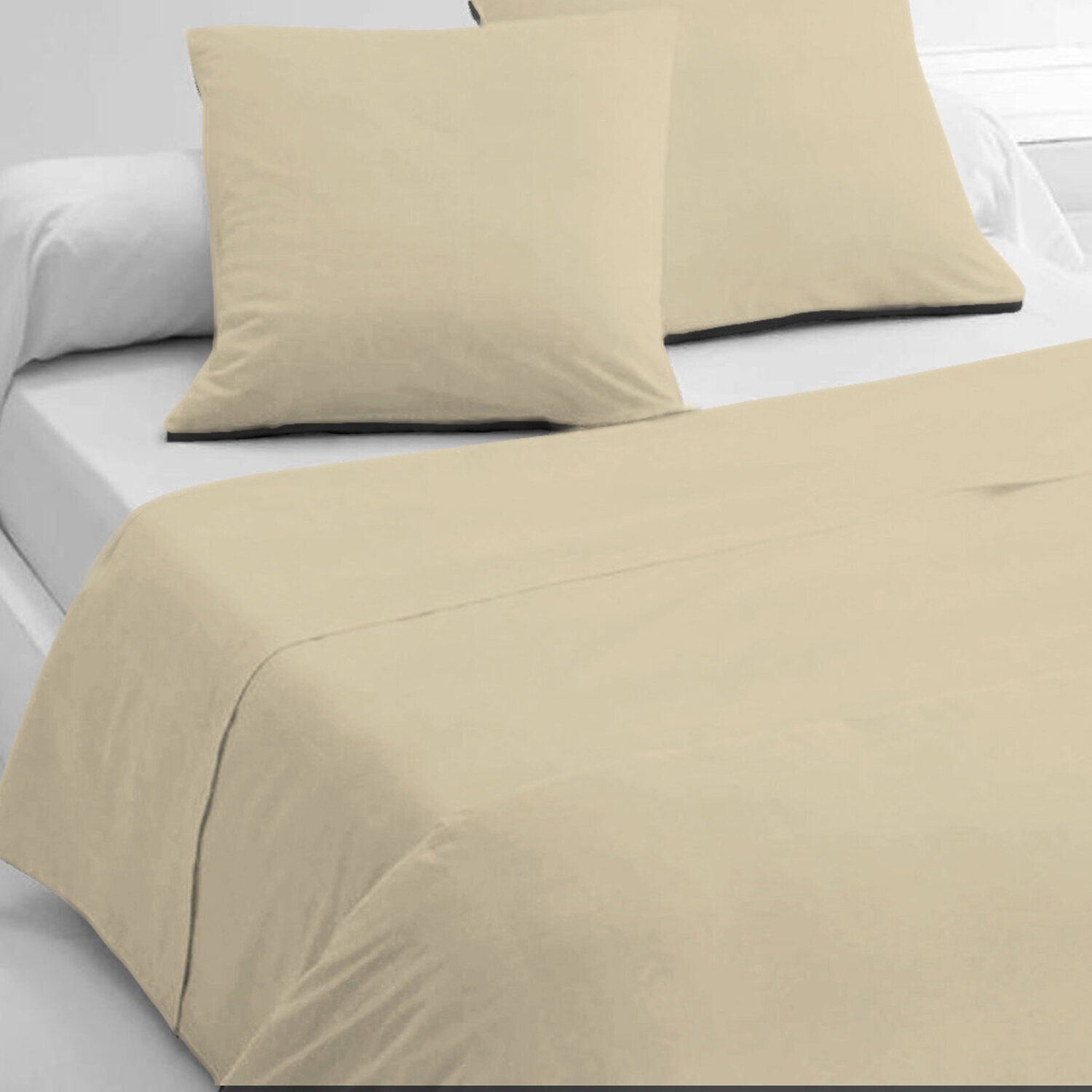 Drap plat 100% coton 57fils uni - lin