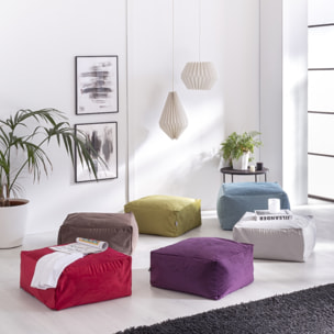 Puf de terciopelo desenfundable CORSO 50x50x25 cm morado