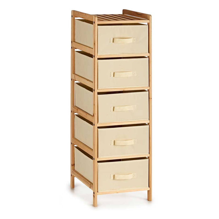 Mueble ancho 5 cajones color crema colección kipit