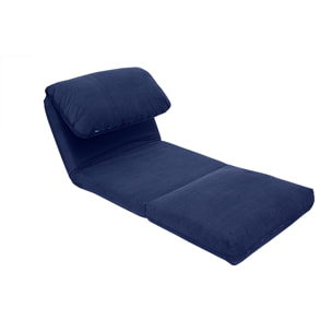 Chauffeuse 1 place convertible en tissu velours côtelé bleu foncé SPENCER