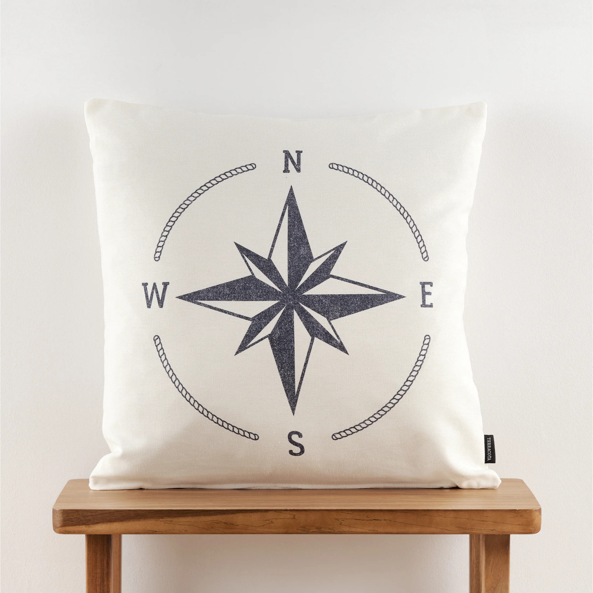 Housse de coussin 100 % coton 50x50 cm Rosa de los vientos