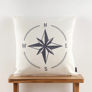 Housse de coussin 100 % coton 50x50 cm Rosa de los vientos