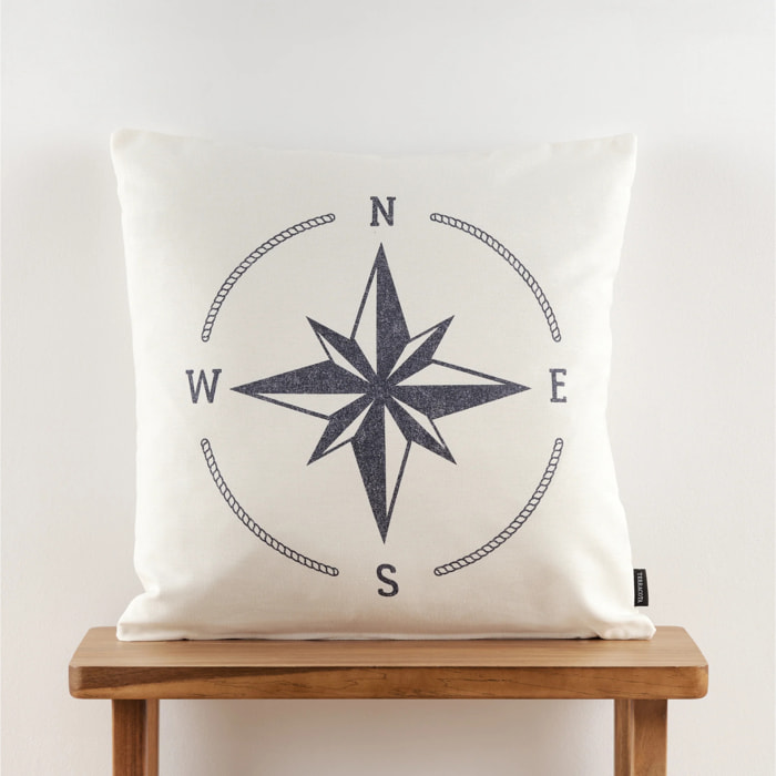 Housse de coussin 100 % coton 50x50 cm Rosa de los vientos