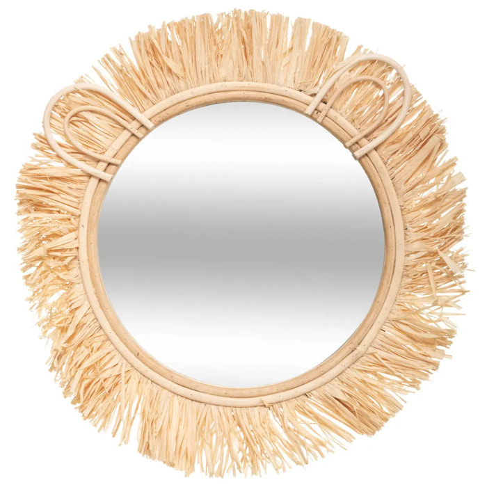 Miroir enfant "Lion" - raffia D38 cm