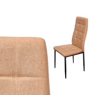 Pack 4 sillas con respaldo alto de loneta en color beige.