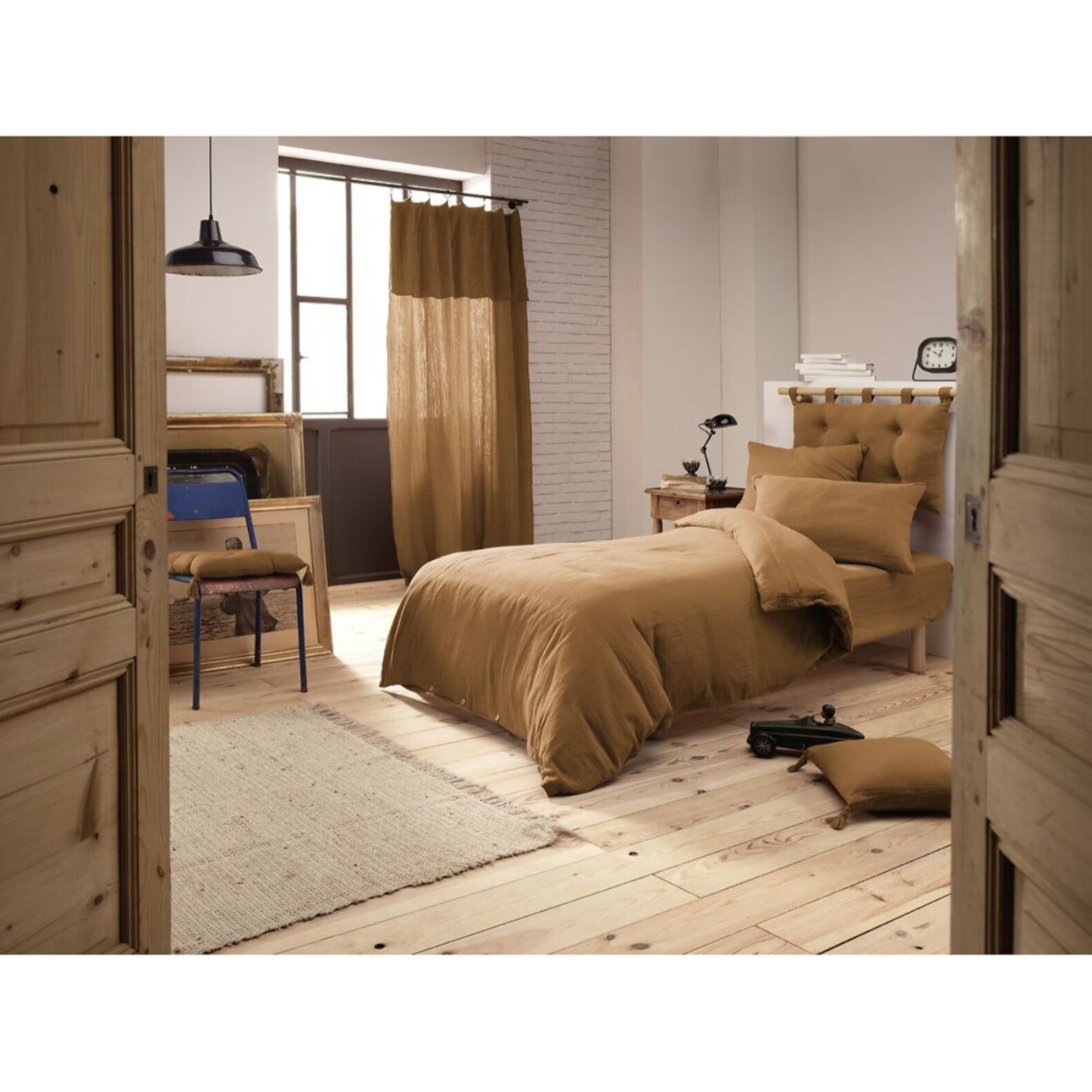 Housse De Couette 100% gaze De Coton Marron