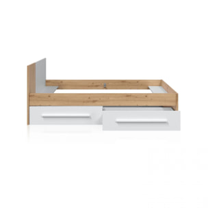 Cama Dess Blanco Artik (Blanco Mate) - Roble Nodi