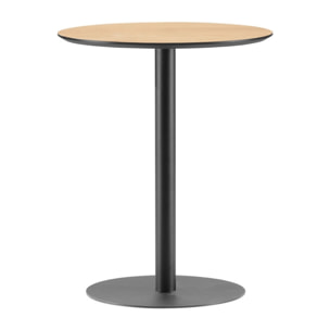 Pure - Table bistrot ronde en bois et métal ø60cm - Bois clair