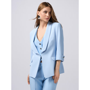 Oltre - Blazer con mangas tres cuartos - Light - blue