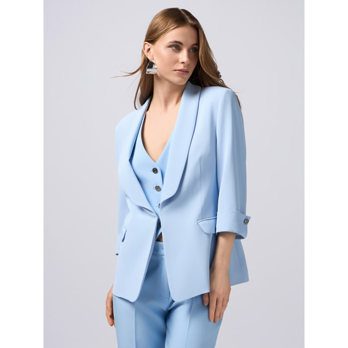 Oltre - Blazer con mangas tres cuartos - Light - blue