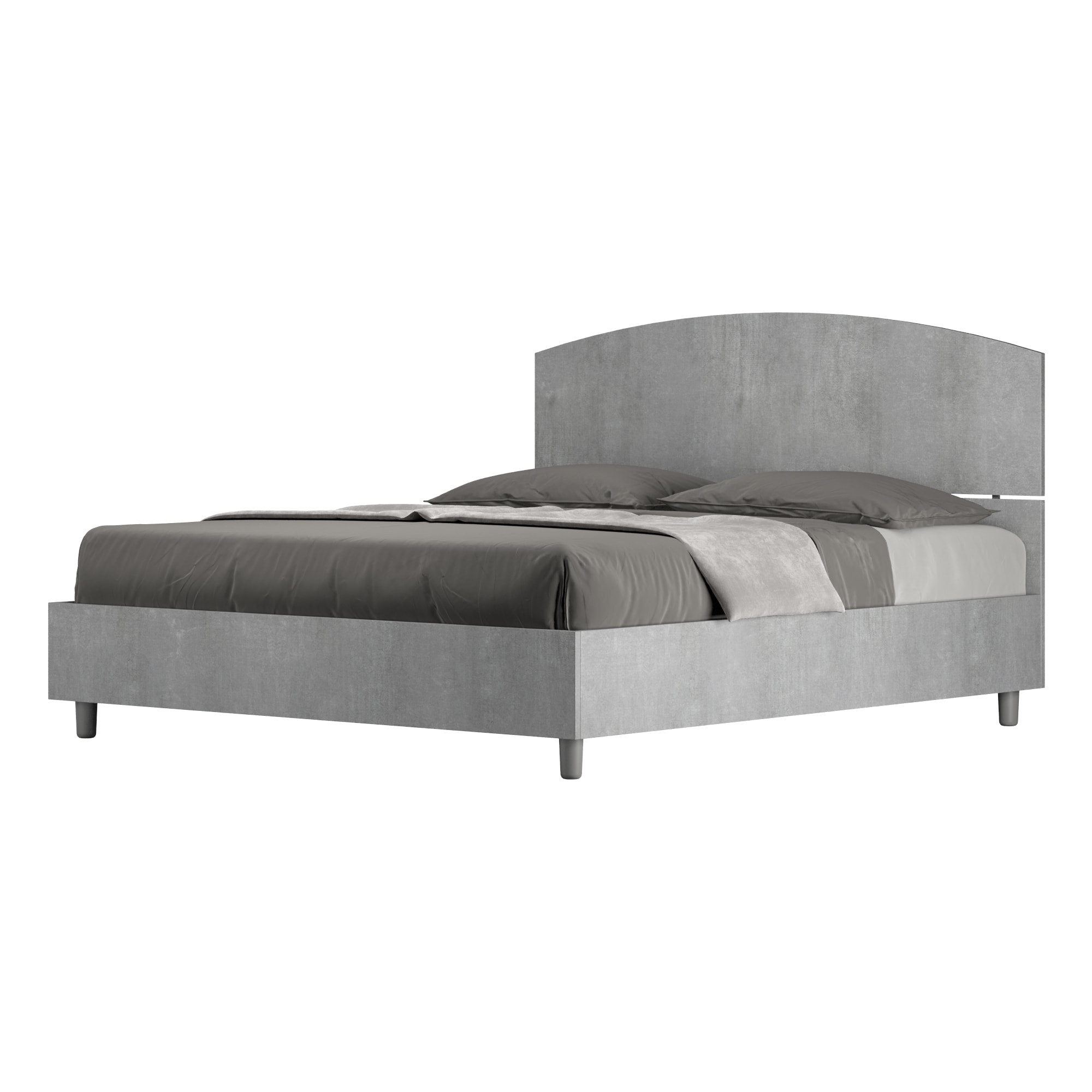 Letto con rete 160x200 cemento Dora