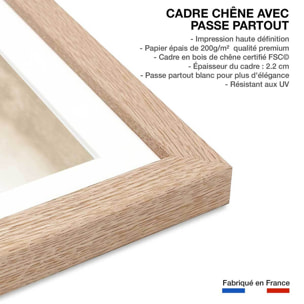 Affiche paysage terre du vent Affiche + cadre en bois - Chêne