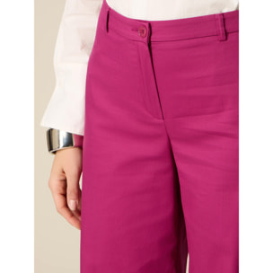 Oltre - Pantaloni cropped misto cotone - Viola