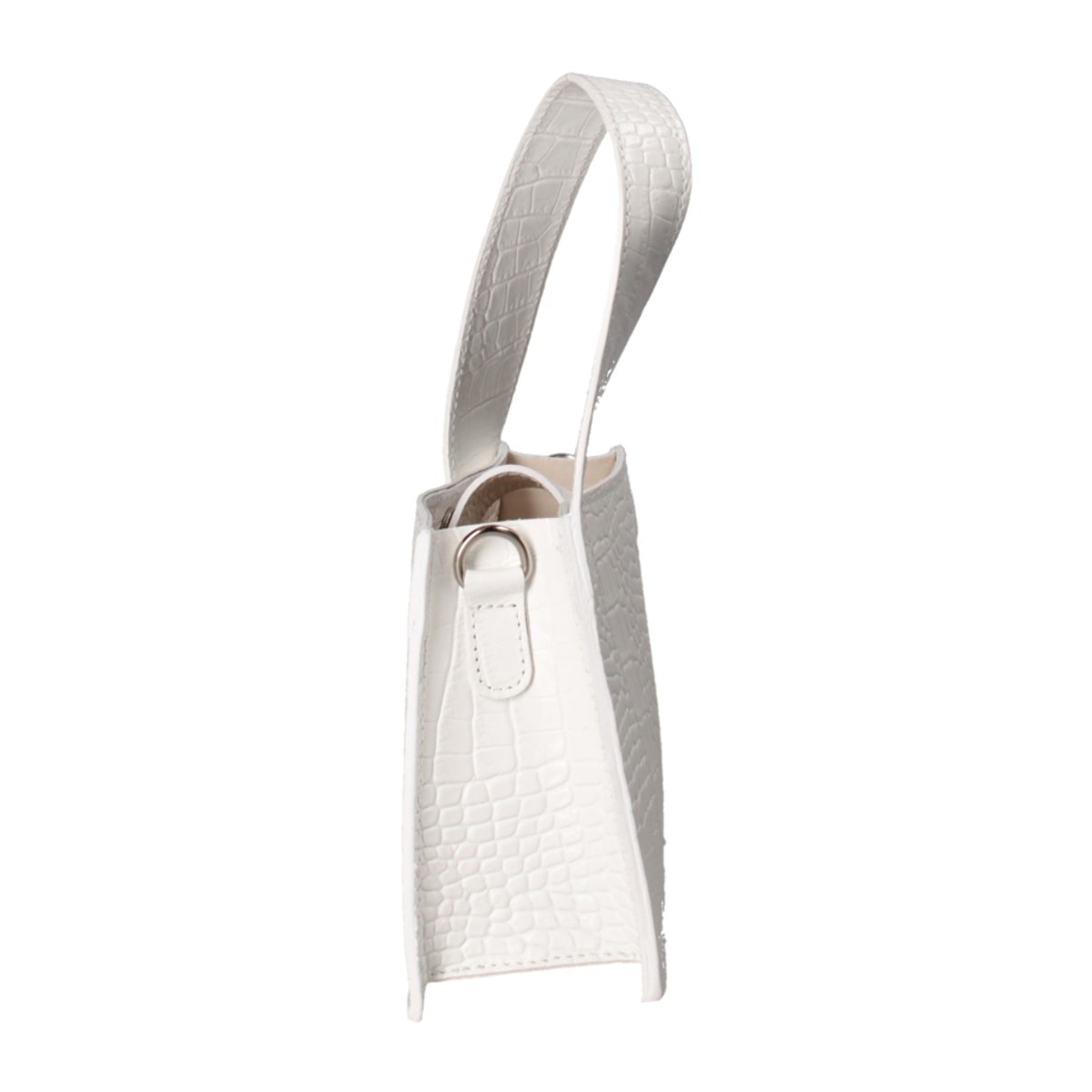 Borsa a mano da donna - Modello False - Vera pelle effetto cocco - 21.0 x 14.0 x 8.0 cm