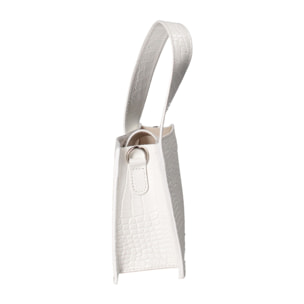 Borsa a mano da donna - Modello False - Vera pelle effetto cocco - 21.0 x 14.0 x 8.0 cm