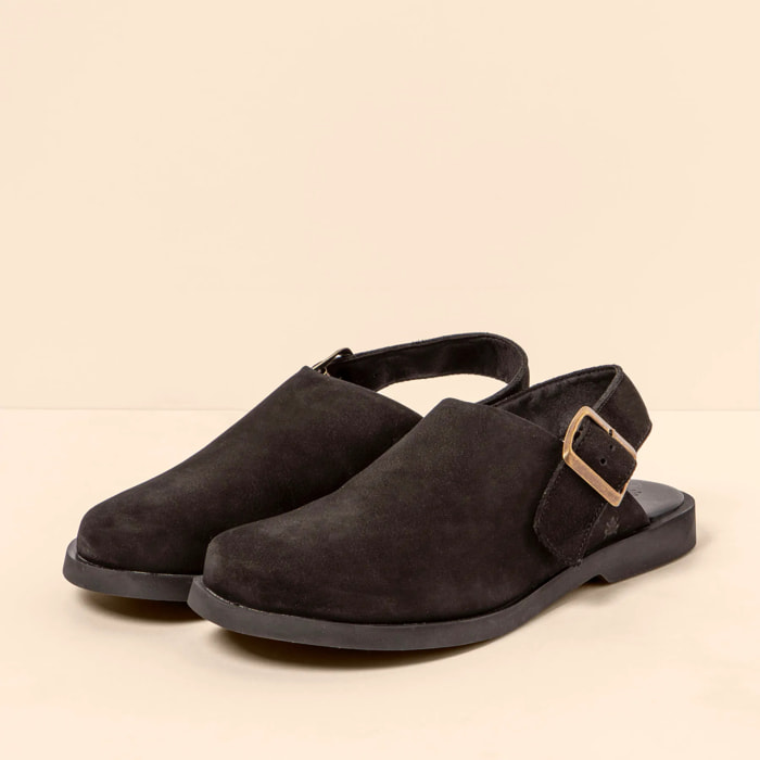 Zapatos N5871 NOBUCK LAVADO BLACK/ ARENISCA color Black