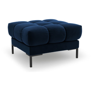 Pouf "Bali" en velours bleu roi