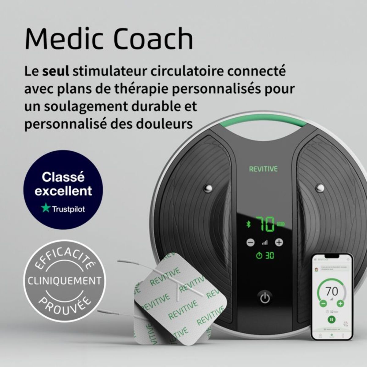 Stimulateur circulatoire REVITIVE Medic coach connecte