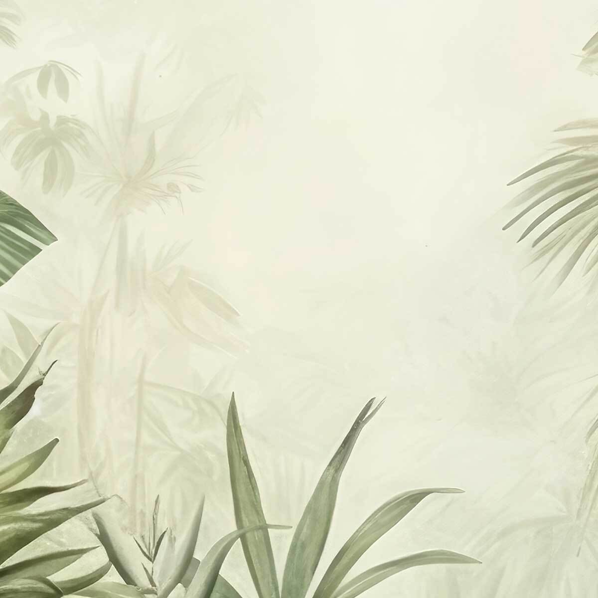 Affiche encadrée feuillage tropical aquarelle Affiche + cadre en métal - Noir