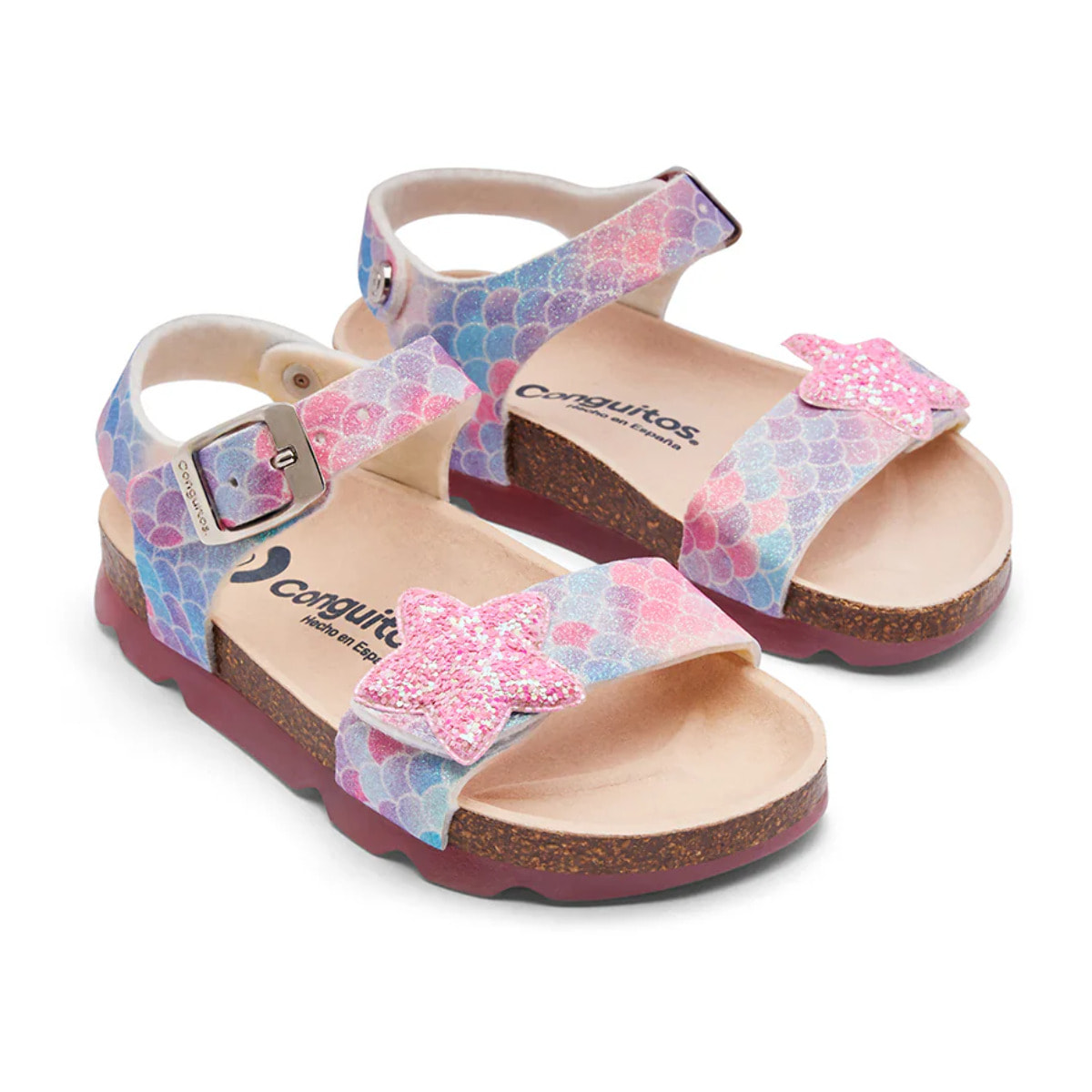 Sandalias Bio Niña Estampado Glitter Multicolor