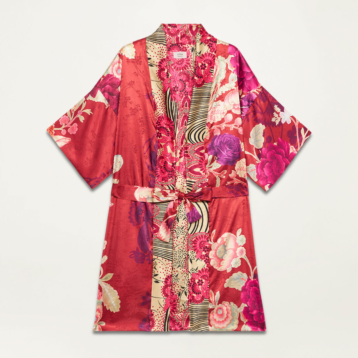 Oltre - Kimono reversible de raso - Rojo