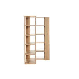 Bibliothèque étagère d'angle finition bois clair chêne L95 cm MUSSO