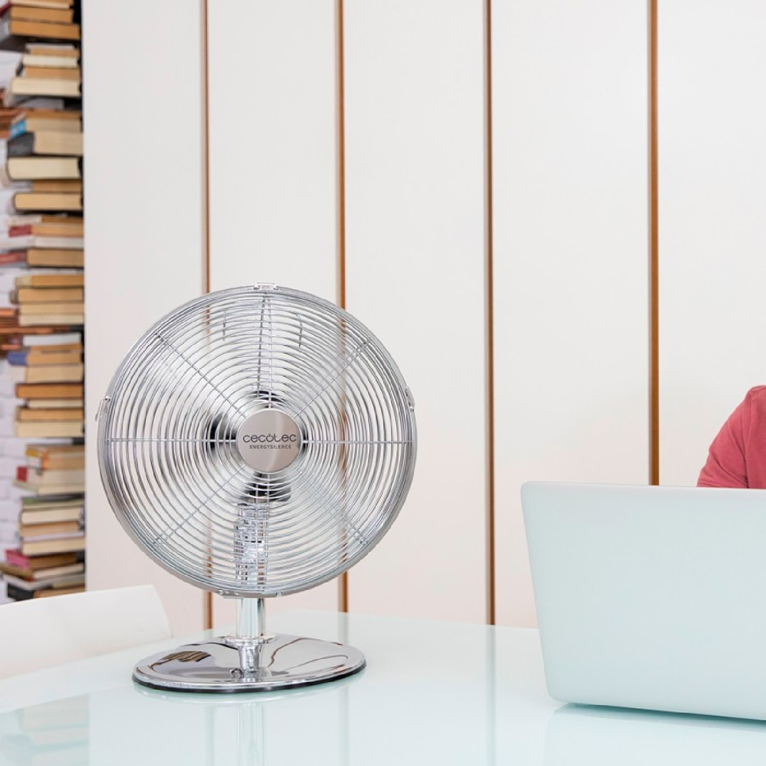 Cecotec Ventilador de Sobremesa EnergySilence 620 RetroDesk. 40 W Acabado en Cro