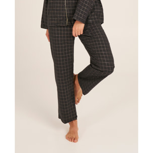Pantalón de pijama de mujer con bolsillos y estampado de cuadros